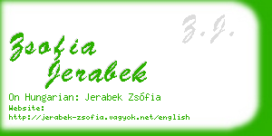 zsofia jerabek business card